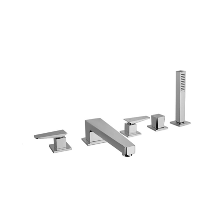 Montecarlo Matt Black Bath Mixer Deck Mounted, 5 Holes