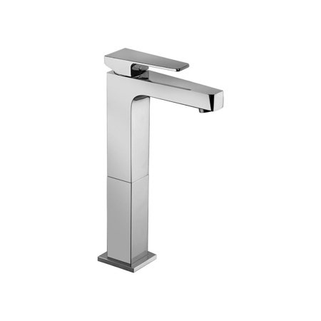 Montecarlo Matt Black Single Lever High Basin Mixer, Flexible Hoses