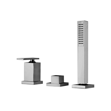 Suzuka Matt Black Bath Mixer Deck Mounted with Diverter and Hand Shower
