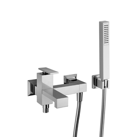 Suzuka Chrome External Bath Mixer with Automatic Diverter and Hand Shower, Adjustable
