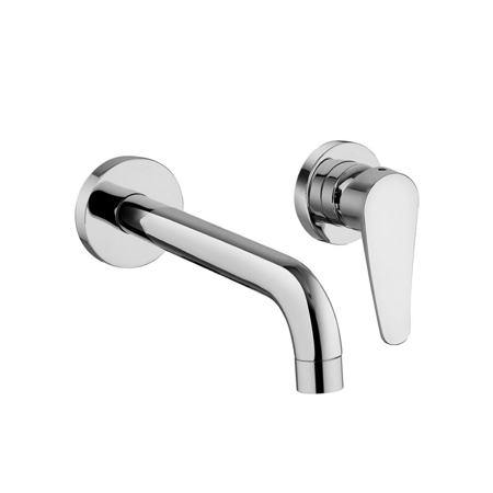 Sakhir Matt Black Single Lever Wall Mounted Mixer with Spout