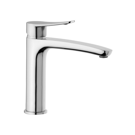 Sakhir Matt Black Single Lever Basin Mixer with Long Spout and Pop-up Waste