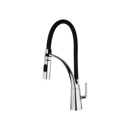 Tyre Matt Black Single Lever Kitchen Mixer with Pull-out Spray