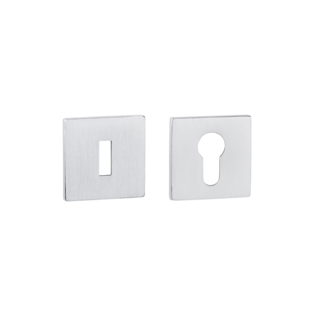 Evora Contemporary Satin Chrome  Interior Door Handle Security Key Rosette