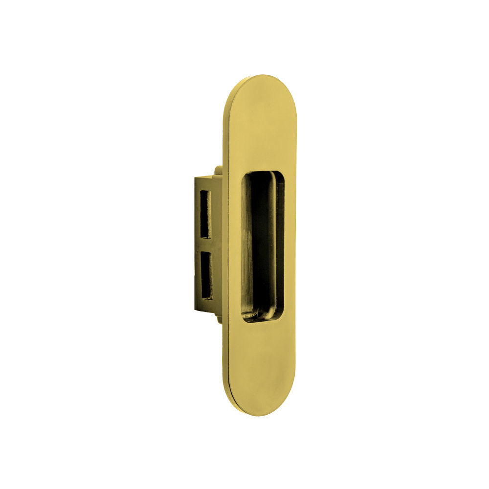 Strike Plate For Tubular Lock Or Mortice Latch – Short, Polished Chrome/Brass, 75mm X 37mm, Made In Italy