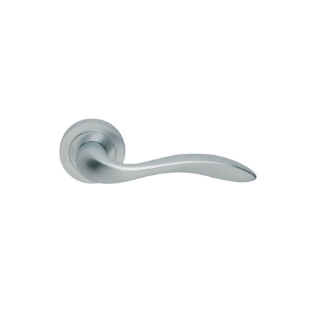 Zeta Italian Interior Door Handle, Satin Chrome