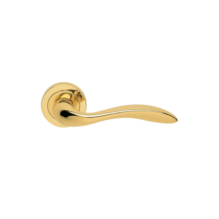 Zeta Italian Interior Door Handle, Polished Brass