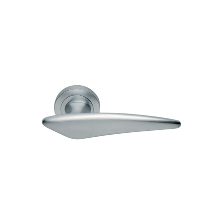 Alea Italian Modern Interior Door Handle, Satin Chrome