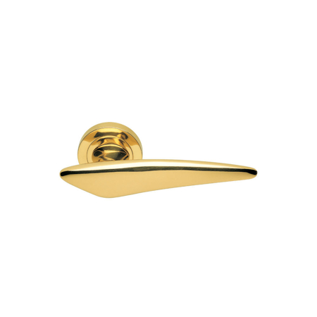 Alea Italian Modern Interior Door Handle, Polished Brass