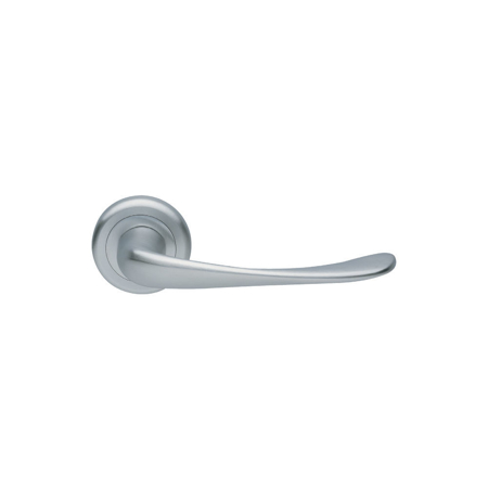 Aria  Italian Contemporary Door Handle, Satin Chrome