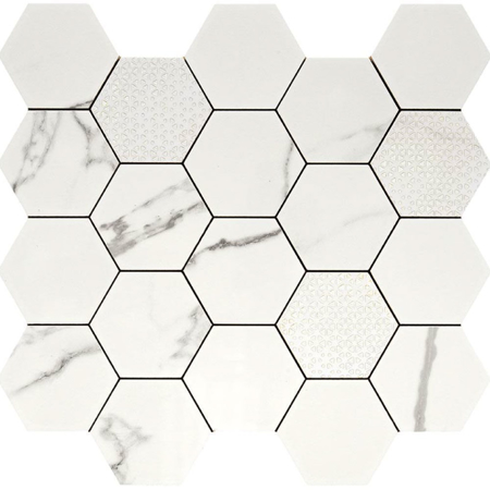 Majestic Queen's Tiara Hexagon 14" x 14" Polished Mosaic