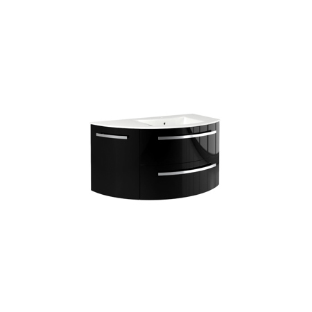 Yara 38" vanity with left rounded cabinet in Black