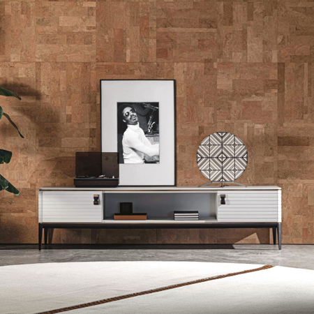 Levanzo Low 91" x 22" 2 Door Sideboard, 1 Open Unit, 32" High