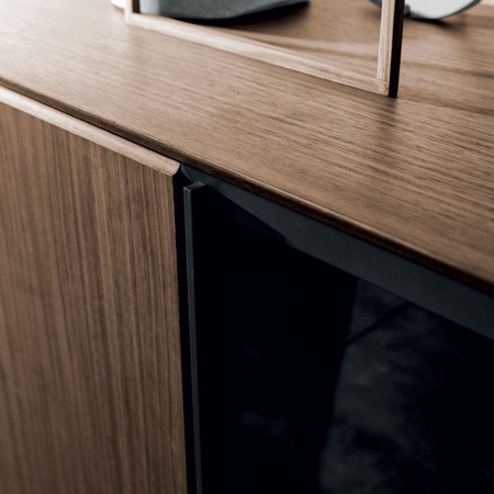 Moscova Wood & Glass 73" x 21" 3 Door Sideboard, 27" High
