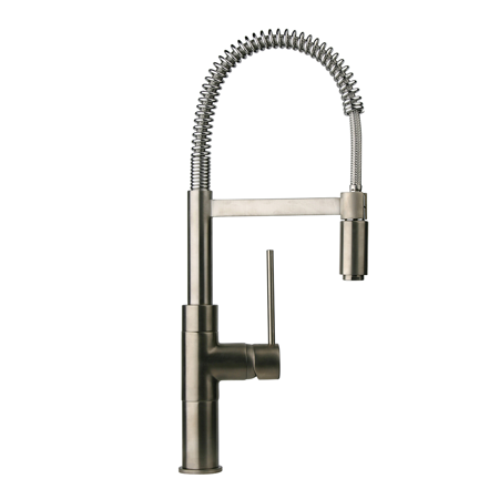 Single Handle Pull-out With spring Spout And A Sprayer spout Rotates Brushed Nickel