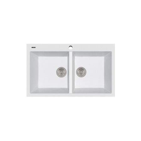 L'onda 34" x 20" Double Basin Granite Drop-In Sink in Brown