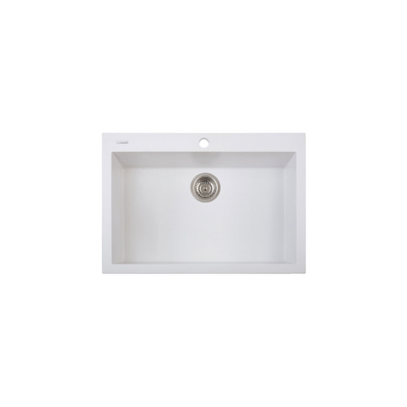 L'isola 30" x 20" Single Basin Granite Drop-In Sink in a Milk White