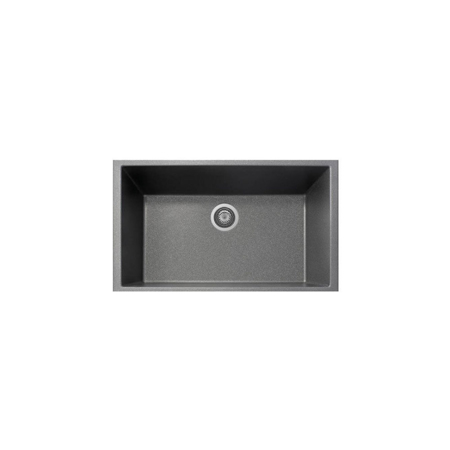 L'isola 33" x 22" Single Basin Granite Undermount Sink in Black