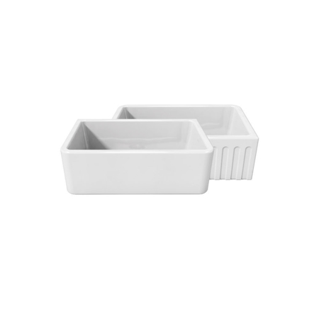 LaToscana 30'' Reversible Fireclay Sink in Silver Flax