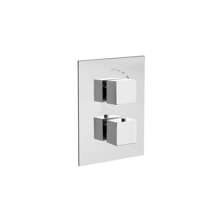 Quadro Thermostatic Valve With 3/4" Ceramic Disc Volume Control Chrome