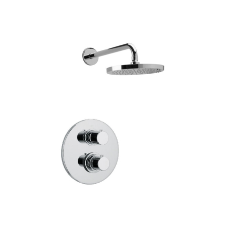 Oden Thermostatic Shower With 3/4" Ceramic Disc Volume Control, 3-Way Diverter and 4 Body Jets in Matt Black