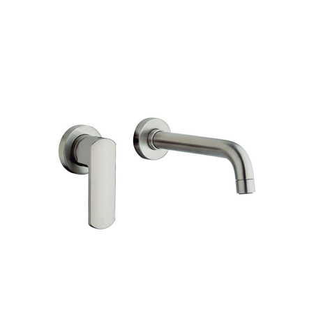 Italian Galene Single Handle Wall Mount Lavatory Faucet Brushed Nickel