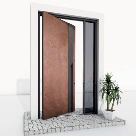 Rusty Pivot Entrance Door