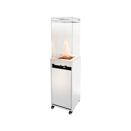 Lighthouse Outdoor White Gas Fire Column