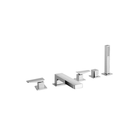 Quadro Roman Tub With Lever Handles And A Diverter With Hand Held Shower Chrome