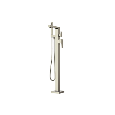 Quadro Floor Mounted Tub Filler Brushed Nickel