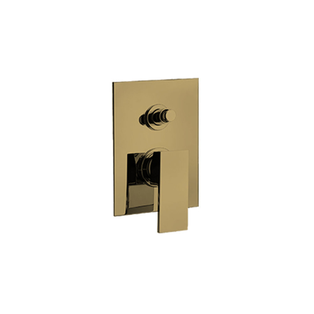 Quadro Pressure Balance Valve Tub And Shower Set Matt Gold