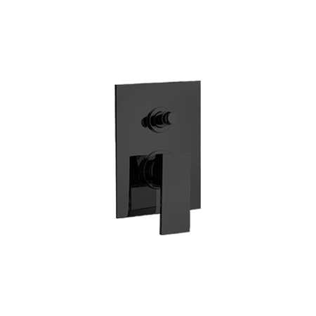 Quadro Pressure Balance Valve Tub And Shower Set Matt Black