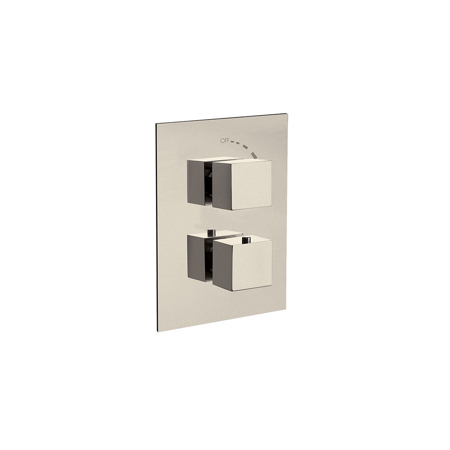 Quadro Thermostatic Valve With 3/4" Ceramic Disc Volume Control Brushed Nickel