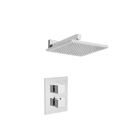 Doris Thermostatic Shower With 3/4" Ceramic Disc Volume Control, 3-Way Diverter and 4 Body Jets in Chrome