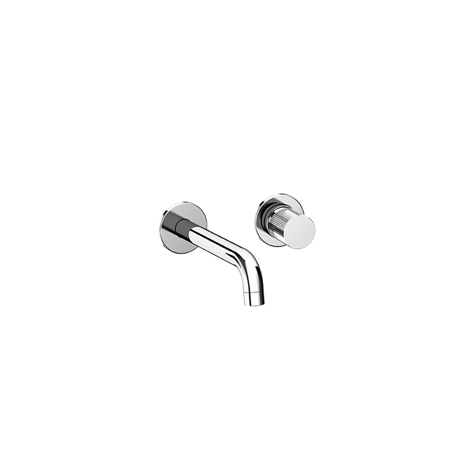 Lara wall-mount single control lavatory faucet with grip handle Brushed Nickel