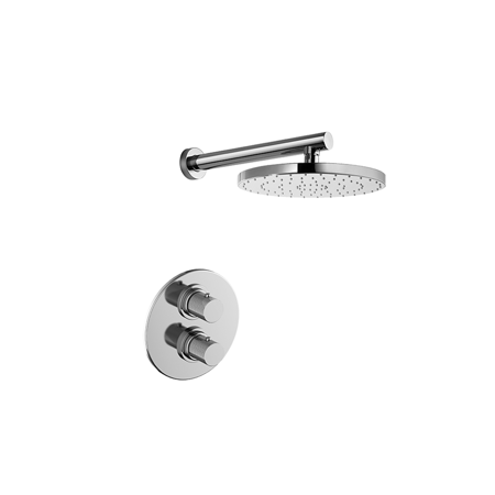 Lara Thermostatic Shower With 2-Way Diverter Volume Control and Slide Bar in Brushed Nickel