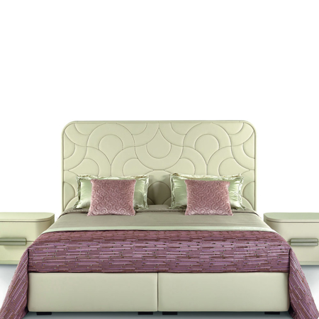 Amidele King bed, headboard Leather BASIC