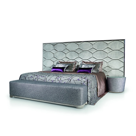 Oyster King Bed US Large, Headboard Leather BASIC