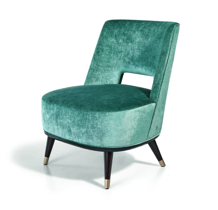 Liam Armchair, External Backrest Upholstery Leather Basic