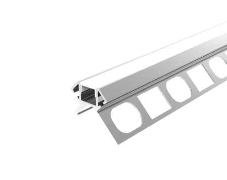 External Corner Recessed Tile Edge LED Profile for LED Strip, 6,56ft/pcs