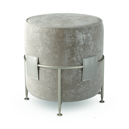 Amaretto High Pouf Frame in Matt Champagne Leather Premium