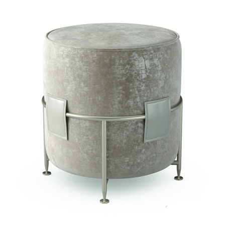 Amaretto High Pouf Frame in Polished Chrome Woven
