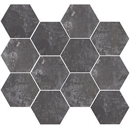 Harlem Anthracite Nat. Mosaico Hexagonal 11,02”x11,81” Porcelain Tile