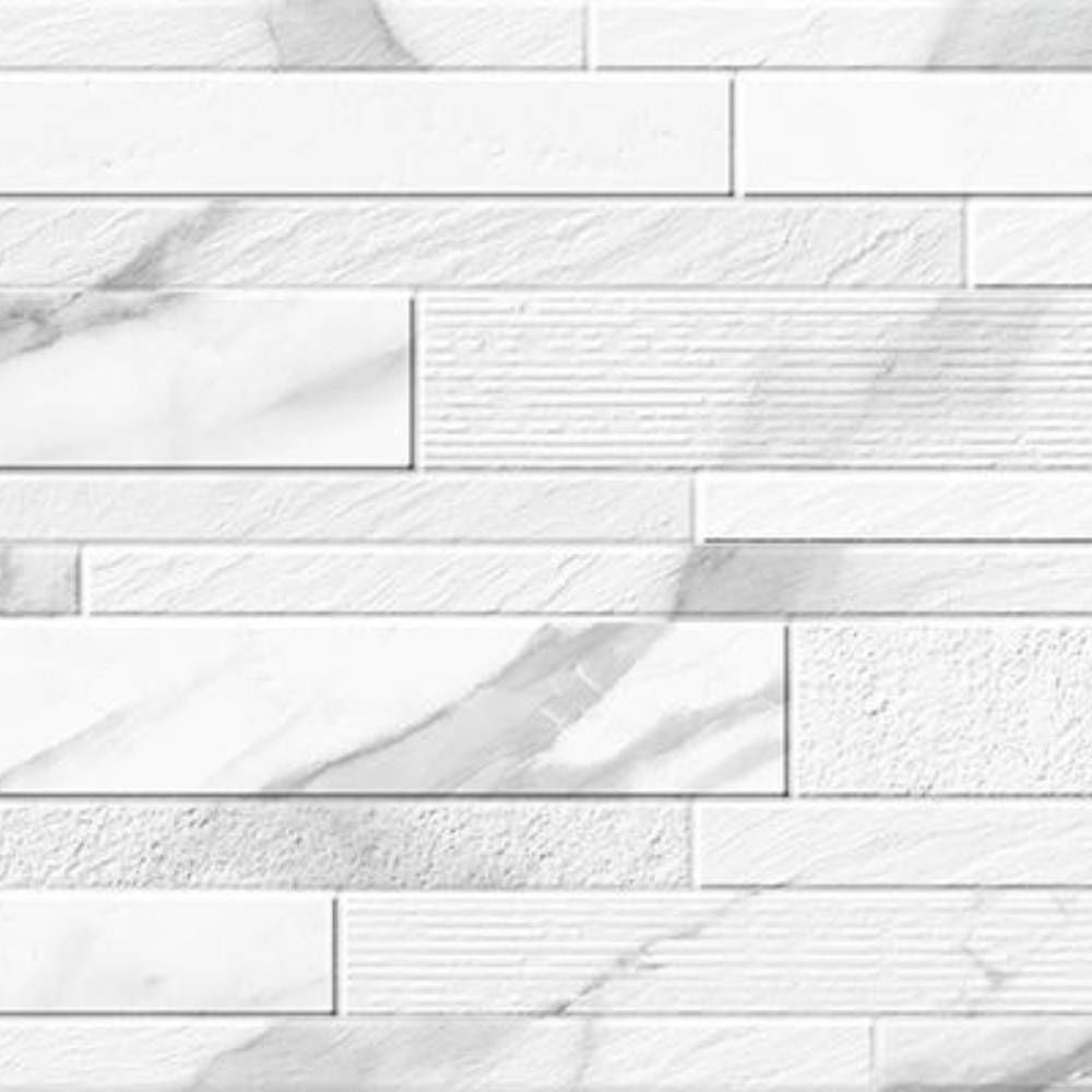Arctic White Brushed Marble Wall and Floor Tile - 3 x 6 - The Tile Shop