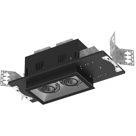 Two Head Commercial COB Downlight Black