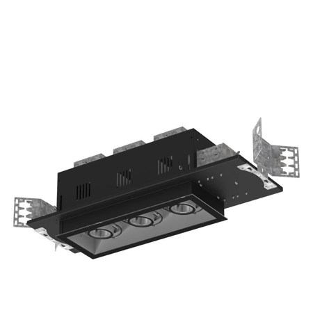 Three Head Commercial COB Downlight Black