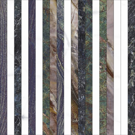 Vivid Blue Labradorite 2.5" x 2.5" 11.71" x 11.71" Mosaico Porcelain Tile