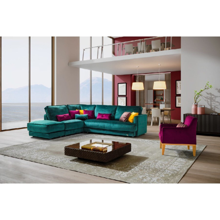 Nona Three Seat Green Sofa