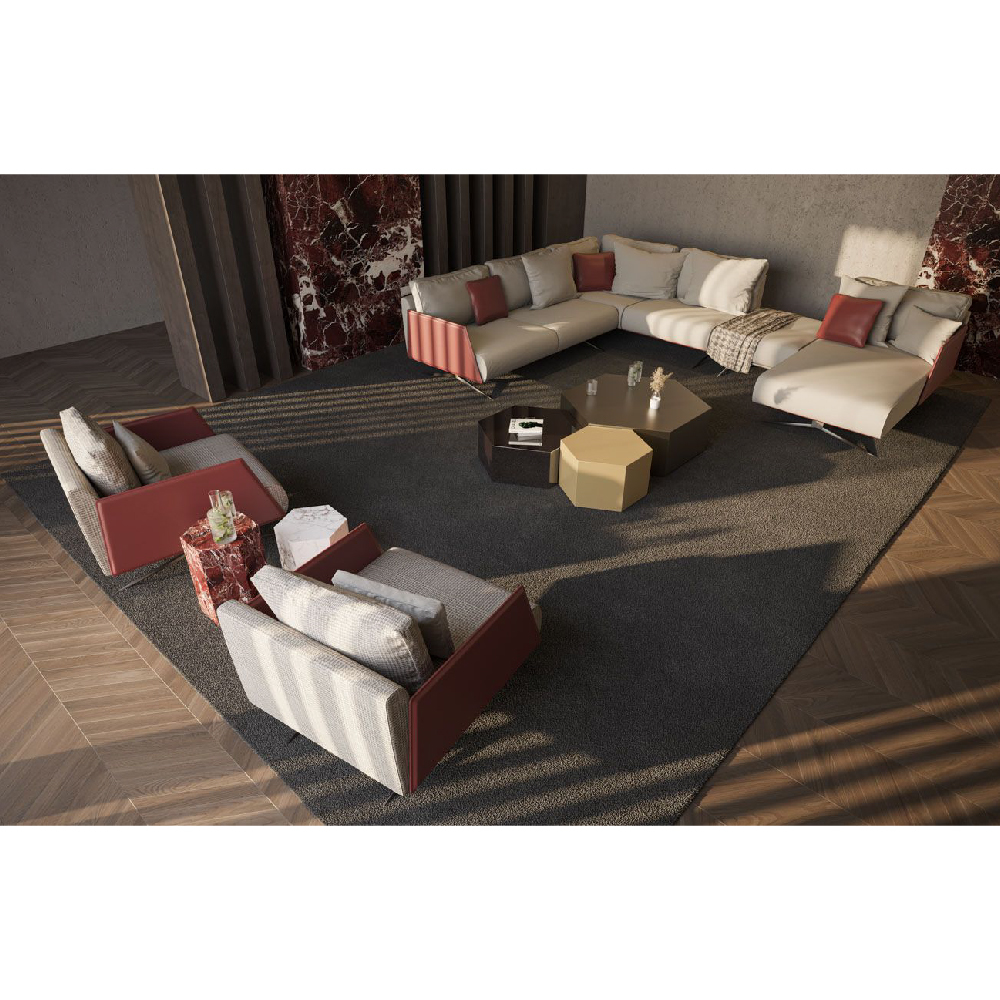 TL-818 Sofa Composition 2 seats with 1 arm and Chase Longue
