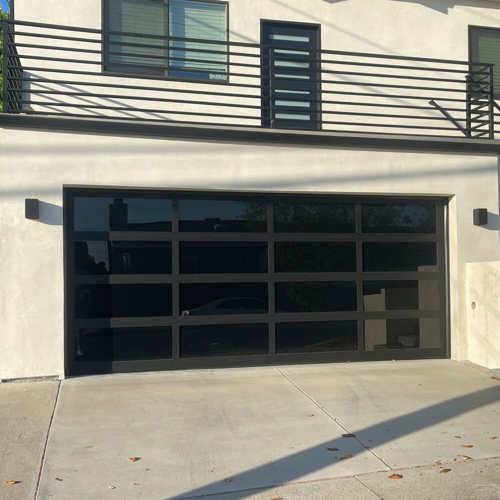 Modern Aluminum Glass Panel Full View Garage Doors